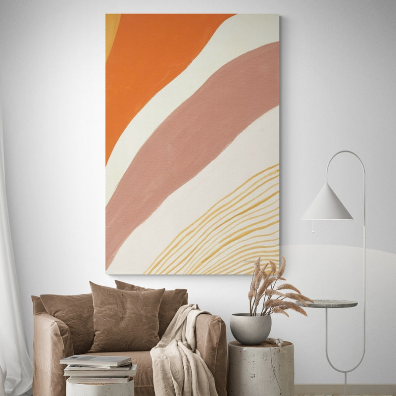 Retro Abstract IV Bright by Danhui Nai wall art in a living room
