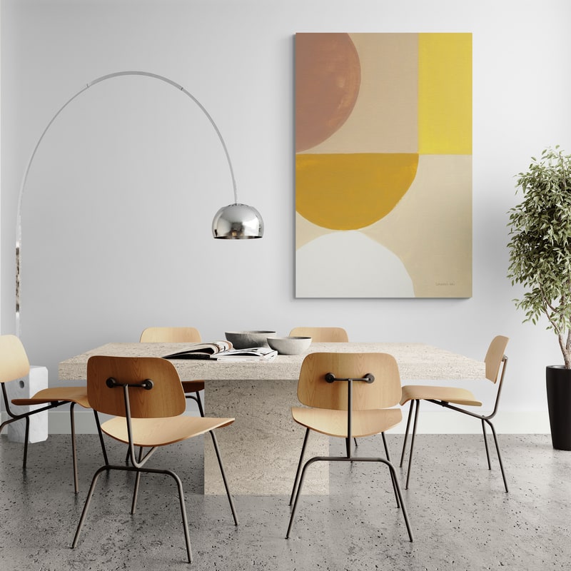 Retro Abstract V by Danhui Nai wall art in a dining room
