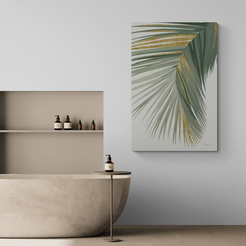 Retro Big Leaf II Reversed Green Gold by Danhui Nai wall art from Glam Wall Art