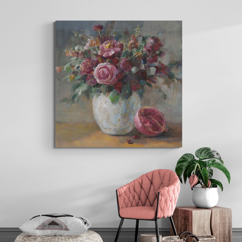 Rich Fall Florals by Danhui Nai wall art in a living room