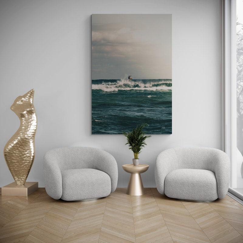 Ride the Tide by Max Blakesberg Studios wall art in a dining room