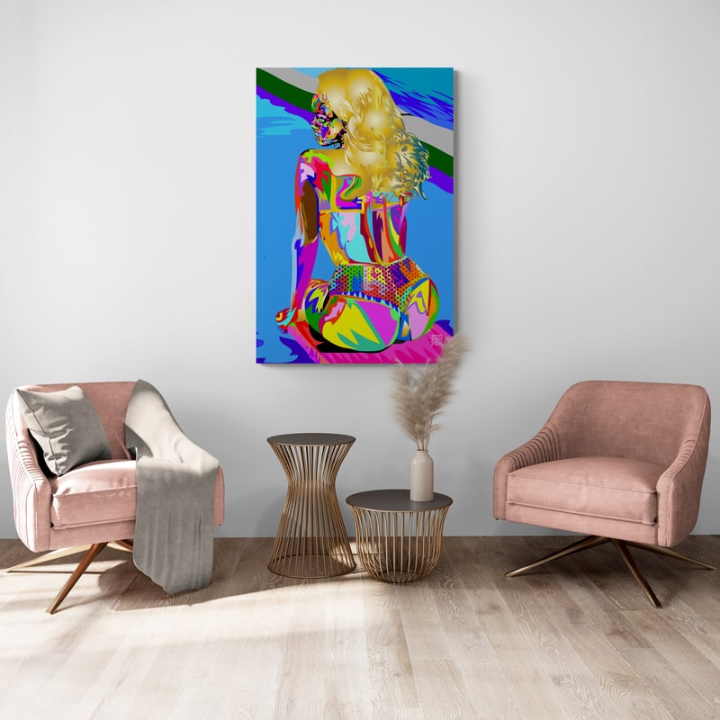 Rihanna's Azz by Technodrome1 wall art in a living room