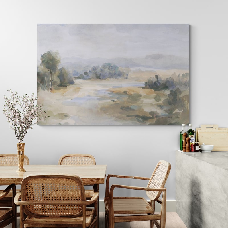 River Afternoon Crop by Danhui Nai wall art in a dining room