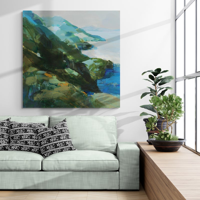 Rocky Shoreline I by Danhui Nai wall art in a living room