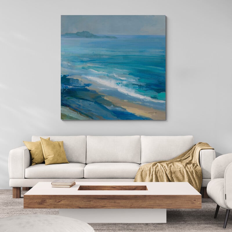Rocky Shoreline II by Danhui Nai wall art in a living room