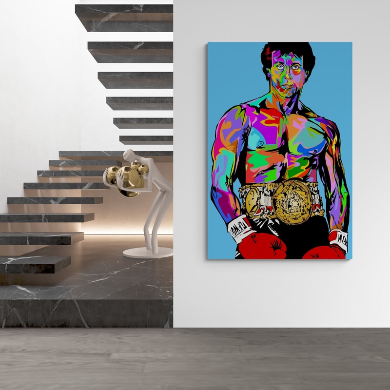 Rocky by Technodrome1 wall art in a hallway