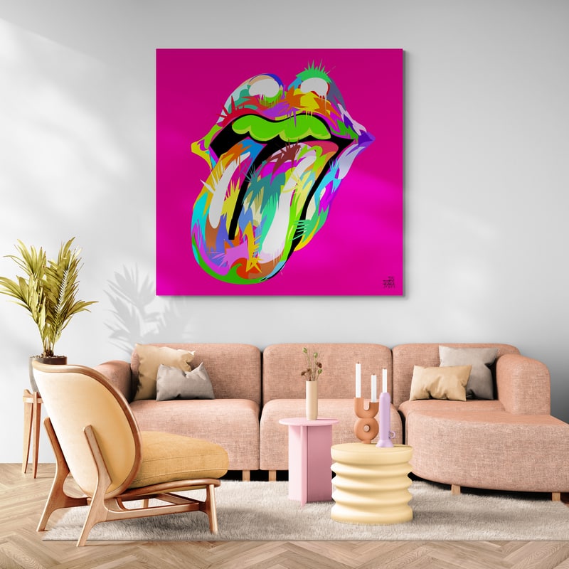 Rolling Mouth by Technodrome1 wall art in a living room
