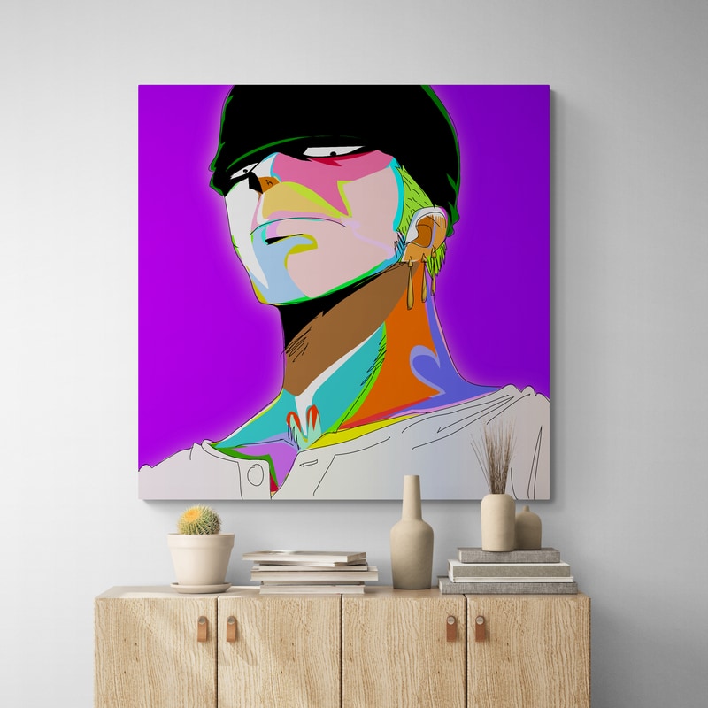 Roronoa Zoro by Technodrome1 wall art in a hallway