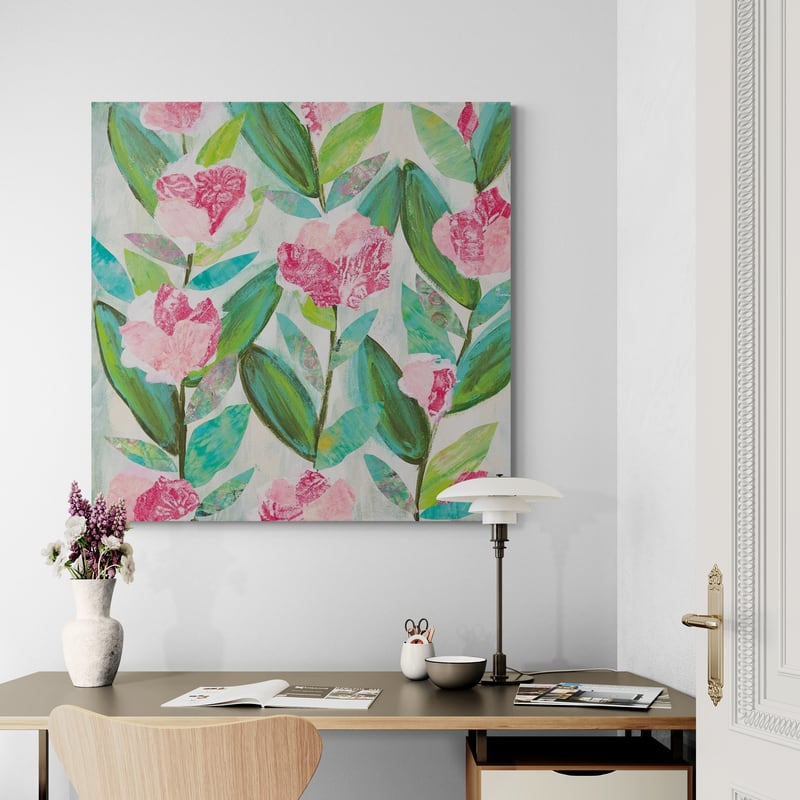 Rose Garden by Courtney Prahl wall art in a living room
