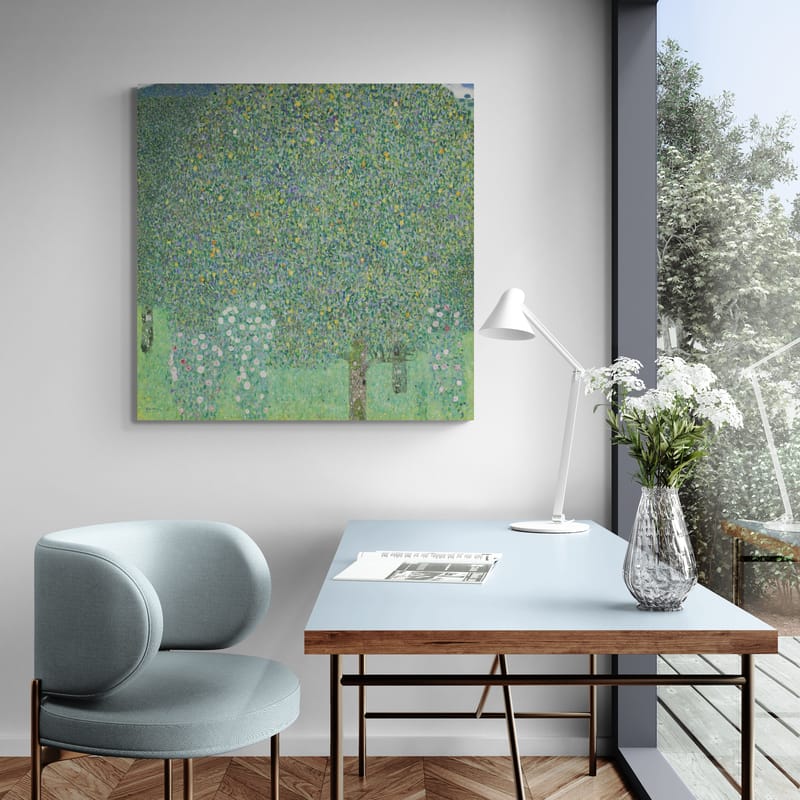 Rosebushes under the Trees by Gustav Klimt wall art from Glam Wall Art