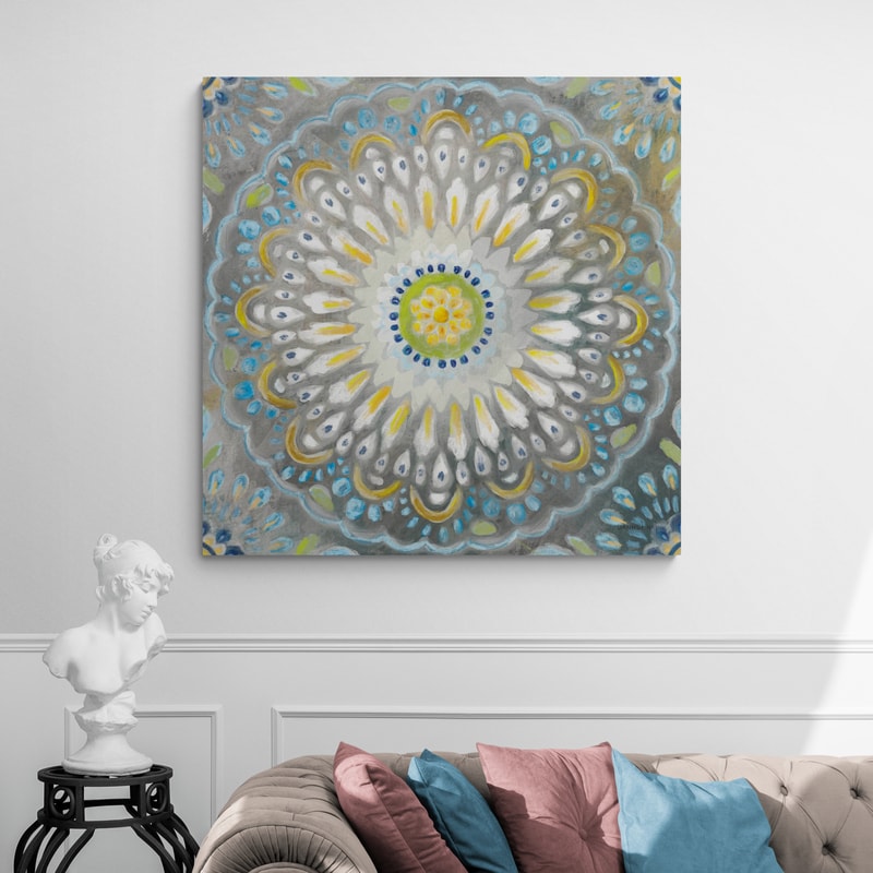 Rosette Mandala by Danhui Nai wall art in a living room
