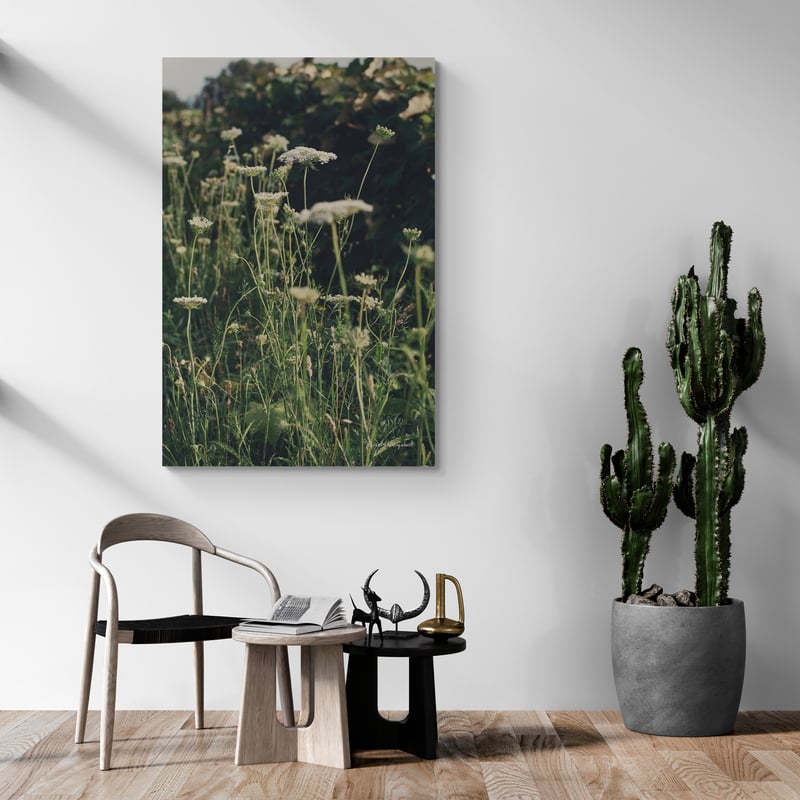 Running Wild II by Elizabeth Urquhart wall art in a living room