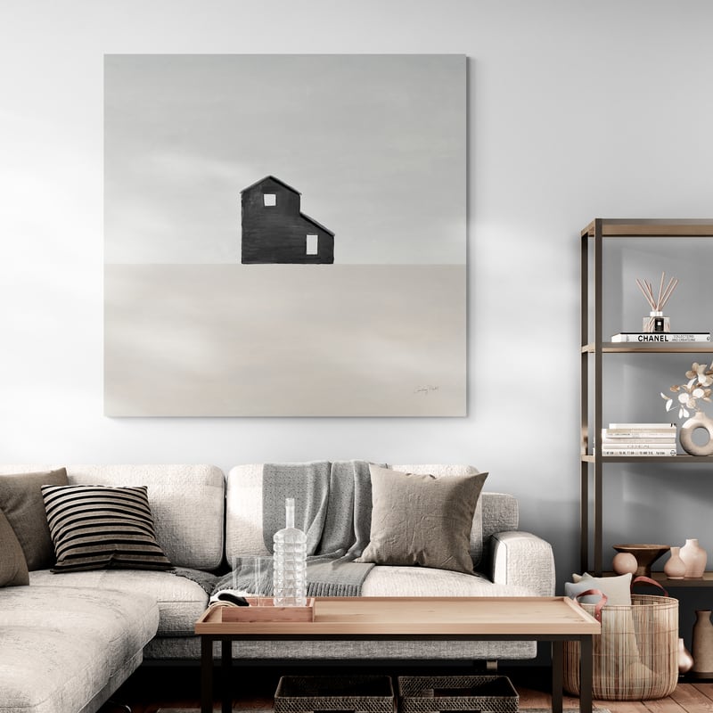Rural Simplicity I Neutral by Courtney Prahl wall art in a living room