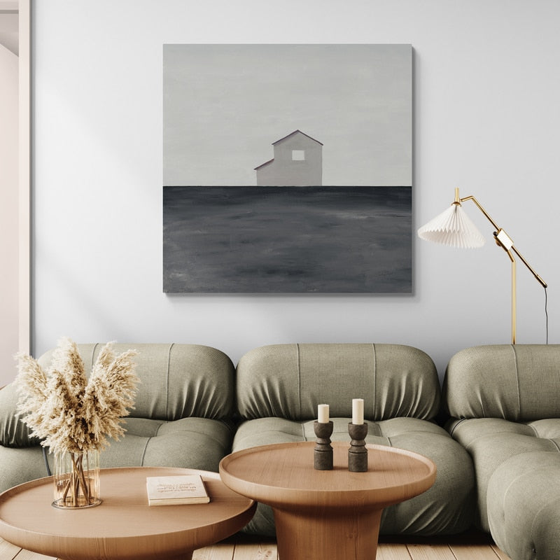 Rural Simplicity IV Neutral by Courtney Prahl wall art in a living room