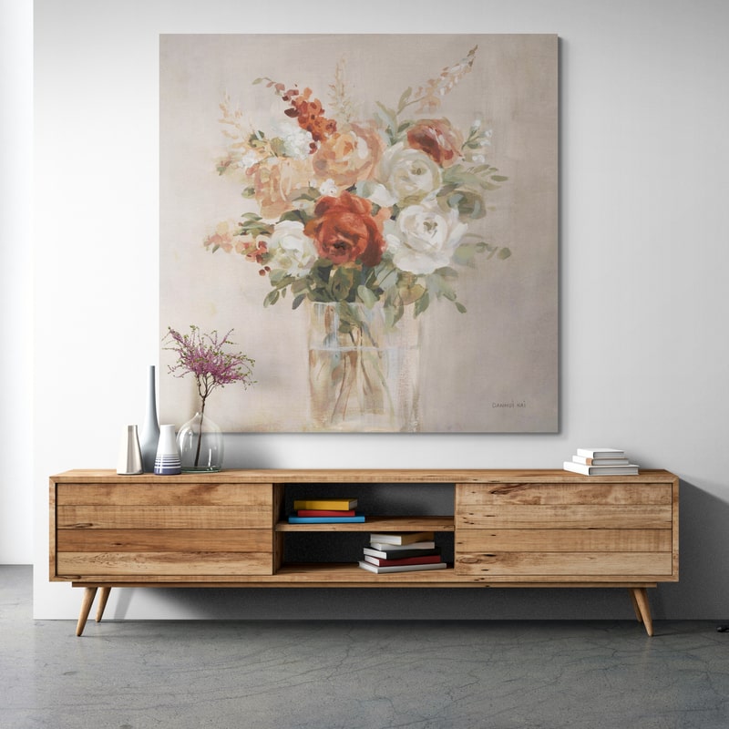 Russet Bouquet by Danhui Nai wall art in a hallway