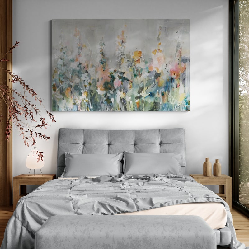 Rustic Garden by Danhui Nai wall art in a bedroom