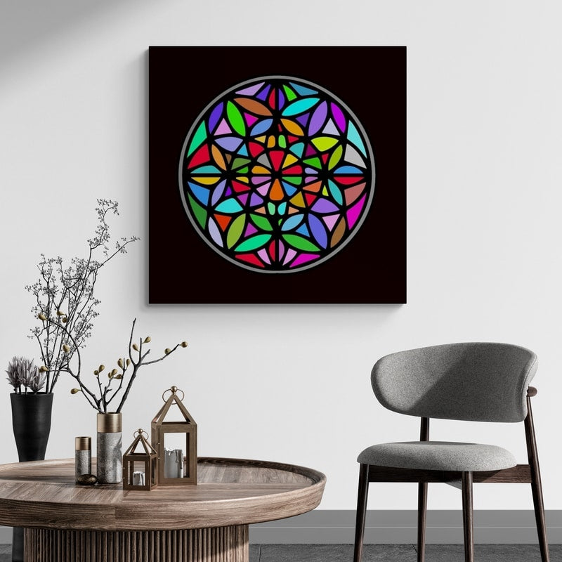 Sacred Geometry by Technodrome1 wall art in a living room