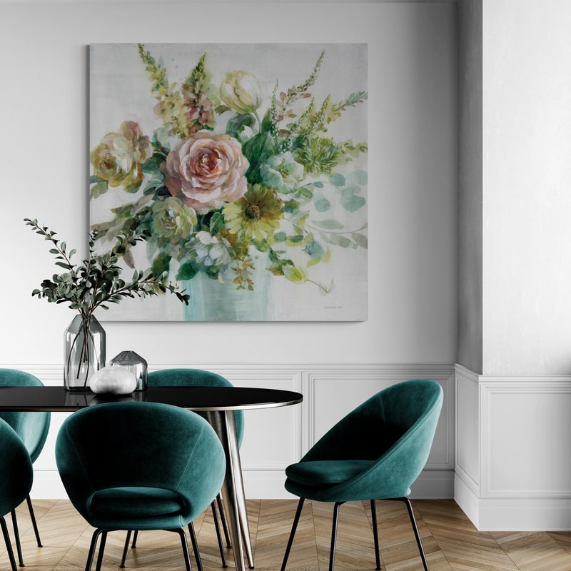 Sage And Peach Flowers II by Danhui Nai wall art from Glam Wall Art