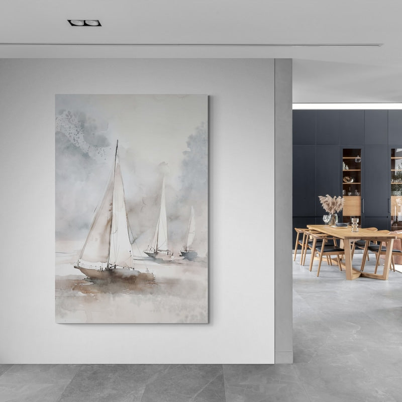 Sail The Sea 2 by Jetty Home wall art in a hallway