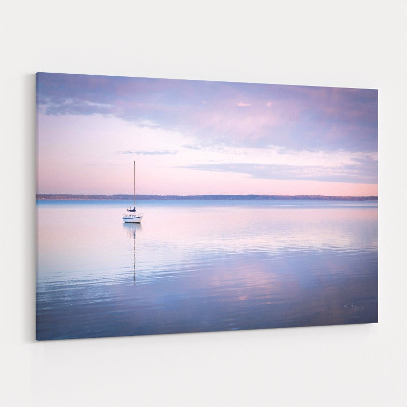 Sailboat In Bellingham Bay I Vignette by Alan Majchrowicz wall art