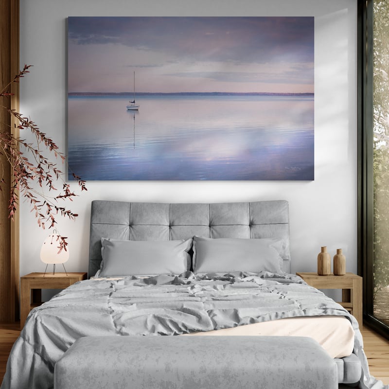 Sailboat In Bellingham Bay I Vignette by Alan Majchrowicz wall art from Glam Wall Art