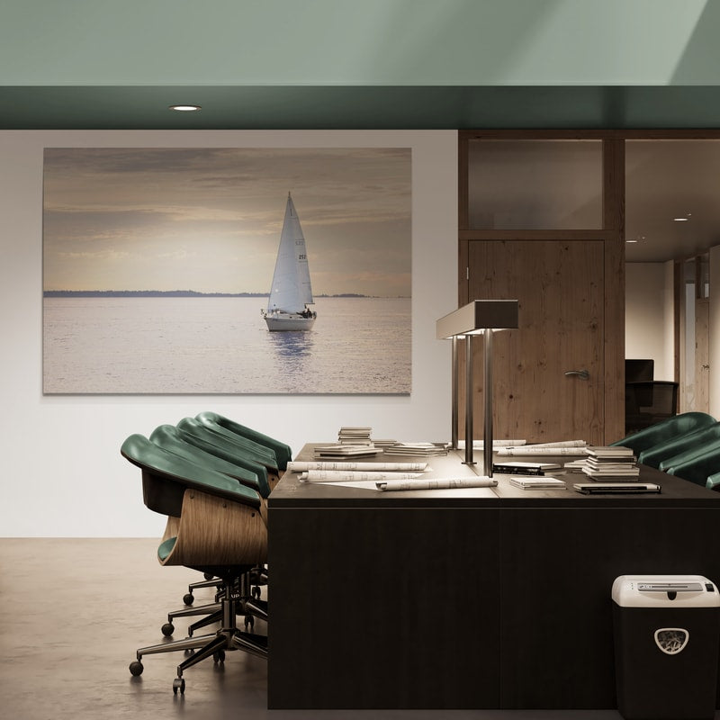 Sailboat In Semiahmoo Bay by Alan Majchrowicz wall art from Glam Wall Art