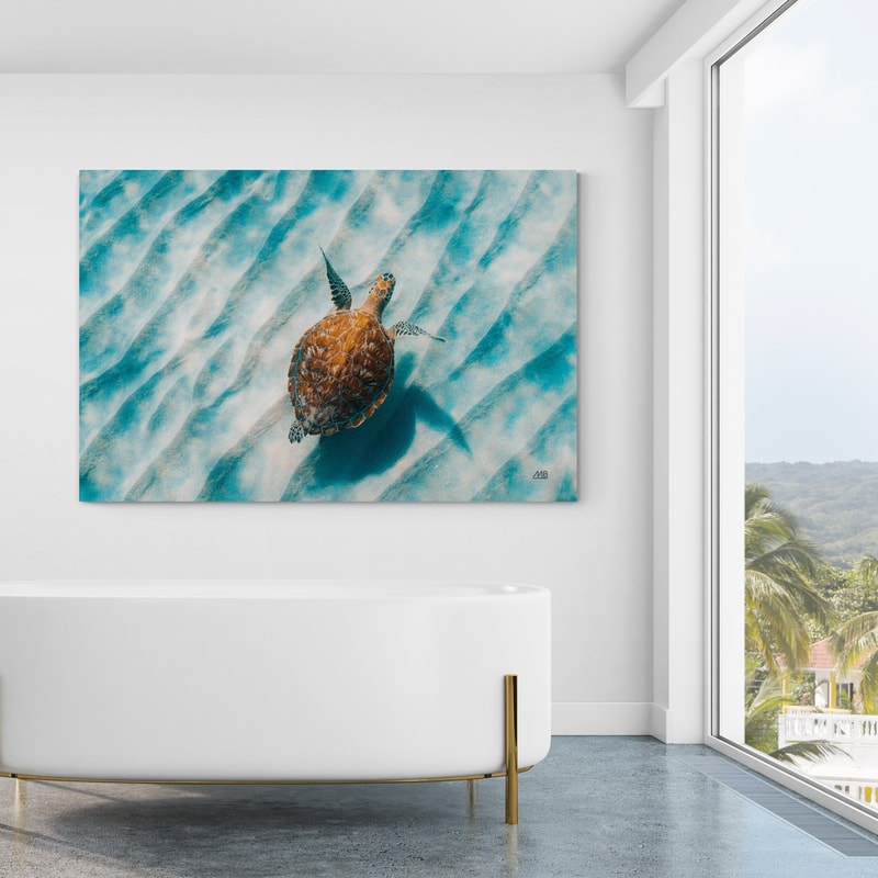Sandbar Sea Turtle II by Max Blakesberg Studios wall art from Glam Wall Art
