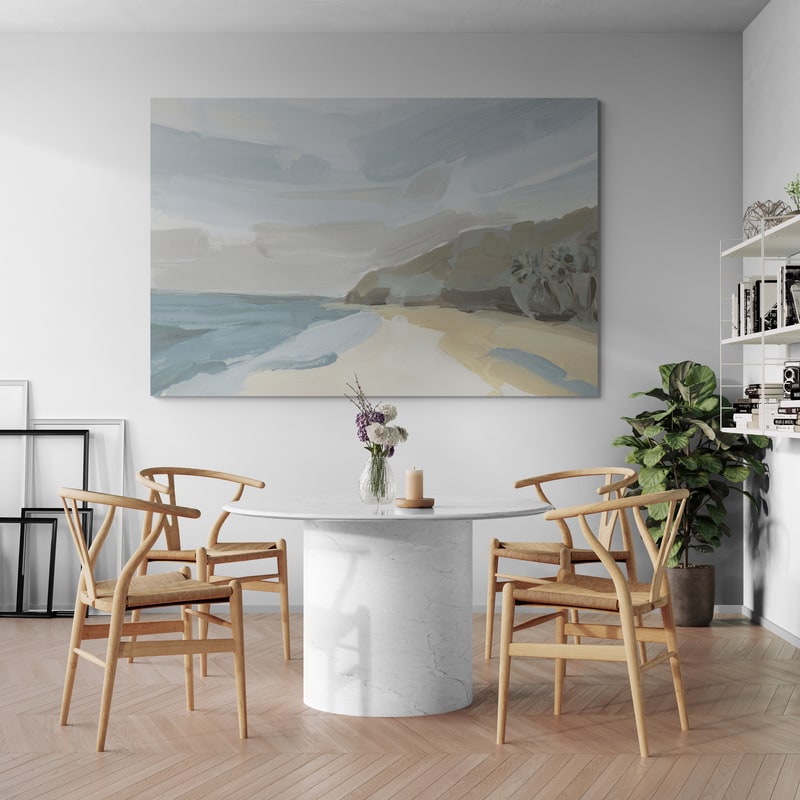 Santa Barbara Breeze 3 by Jetty Home wall art in a dining room