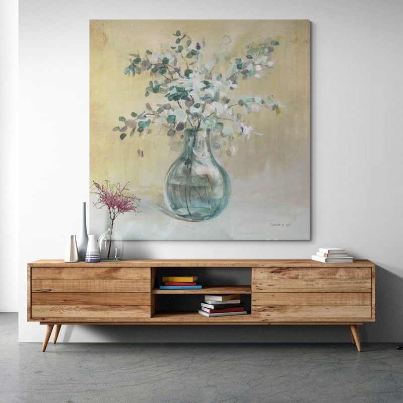 Scented Cutting Neutral by Danhui Nai wall art in a hallway