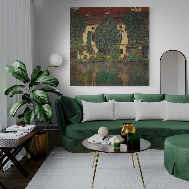 Schloss Kammer on the Attersee III by Gustav Klimt wall art in a living room