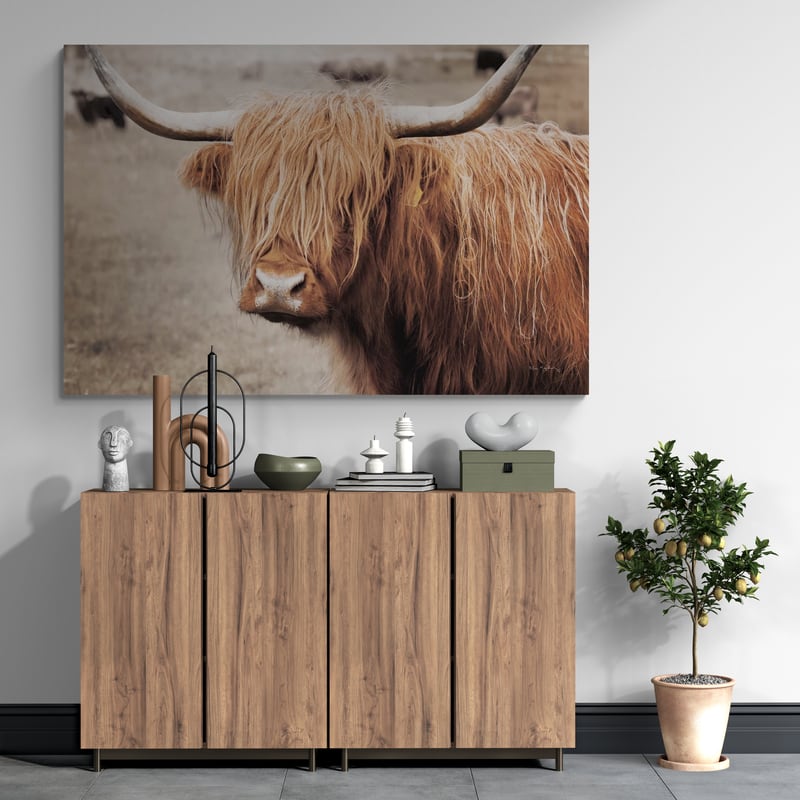 Scottish Highland Cattle I Neutral by Alan Majchrowicz wall art from Glam Wall Art