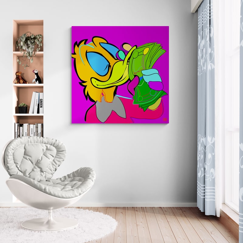 Scrooge by Technodrome1 wall art in a living room