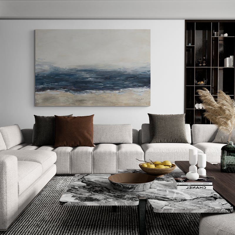 Sea Mood by Courtney Prahl wall art in a living room