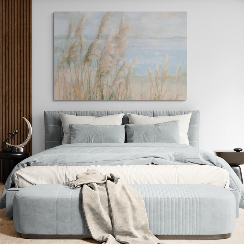 Seaside Pampas Grass Light by Danhui Nai wall art in a bedroom