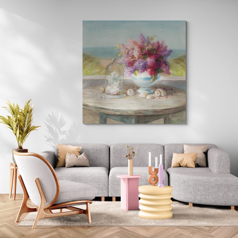 Seaside Spring by Danhui Nai wall art in a living room