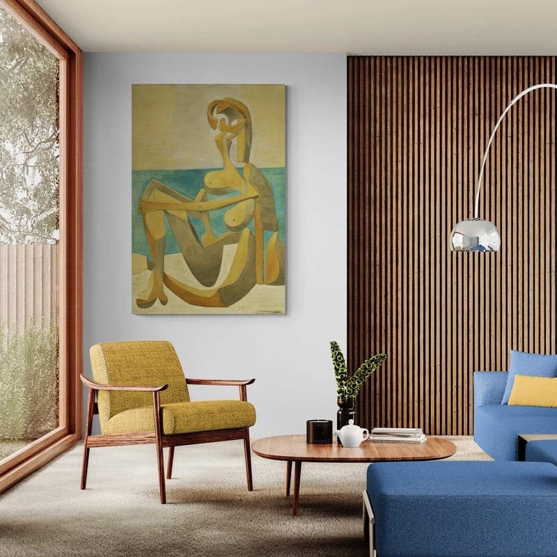 Seated Bather by Pablo Picasso wall art in a living room