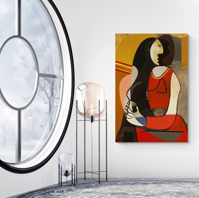 Seated Woman by Pablo Picasso wall art in a living room