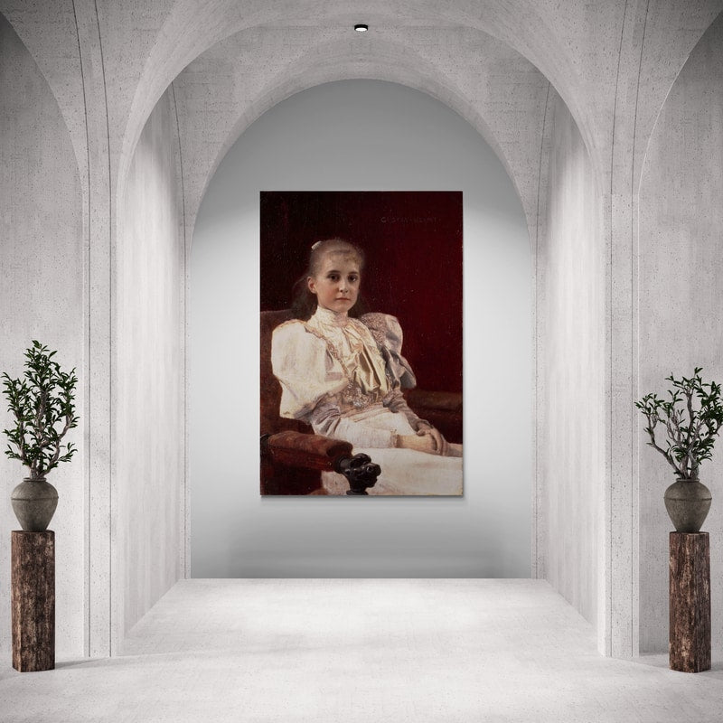 Seated Young Girl by Gustav Klimt wall art from Glam Wall Art