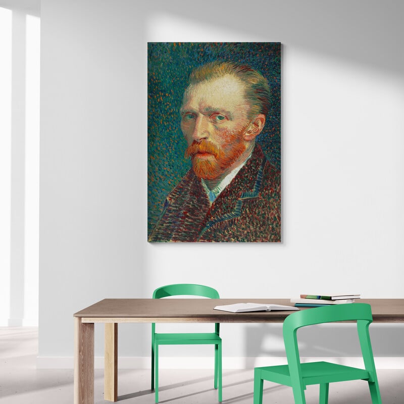 Self-Portrait 1887 II (Variant) by Vincent Van Gogh wall art in a dining room