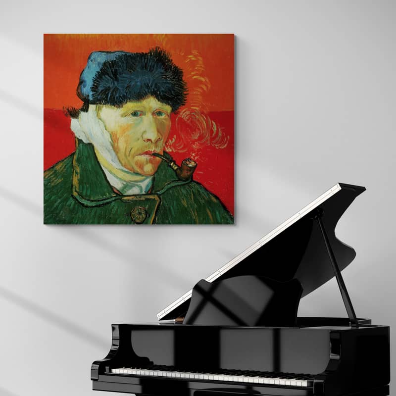 Self-Portrait with Bandaged Ear and Pipe by Vincent Van Gogh wall art from Glam Wall Art