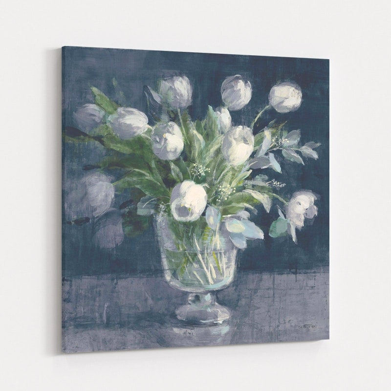 Serene Tulips Navy by Danhui Nai wall art