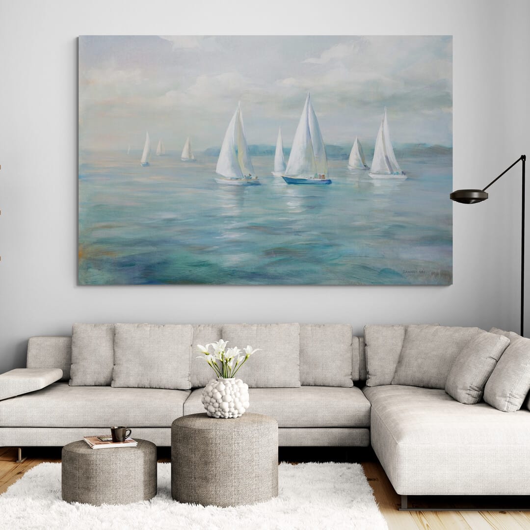 Setting Sail by Danhui Nai wall art in a living room