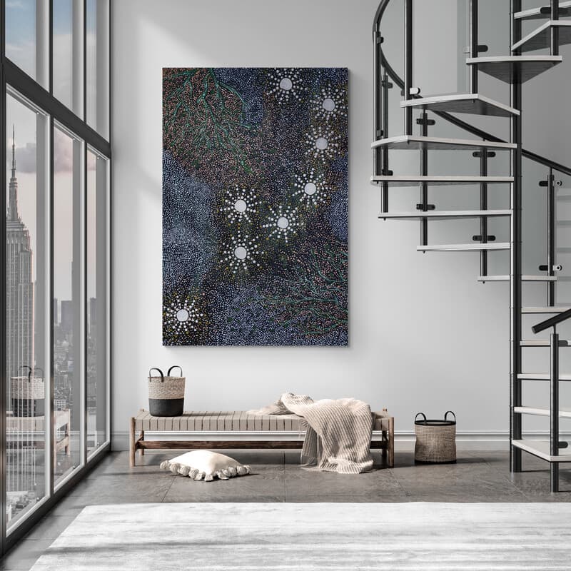 Seven Sisters by Julianne Wade wall art in a living room