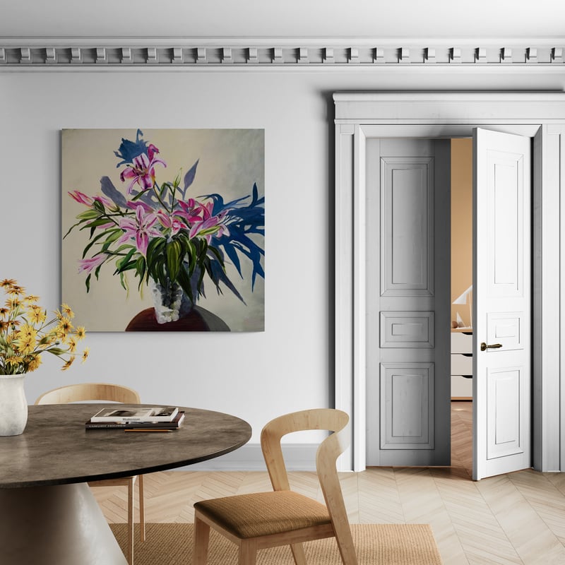 Shades of Grey I by Marina Strijakova wall art in a dining room
