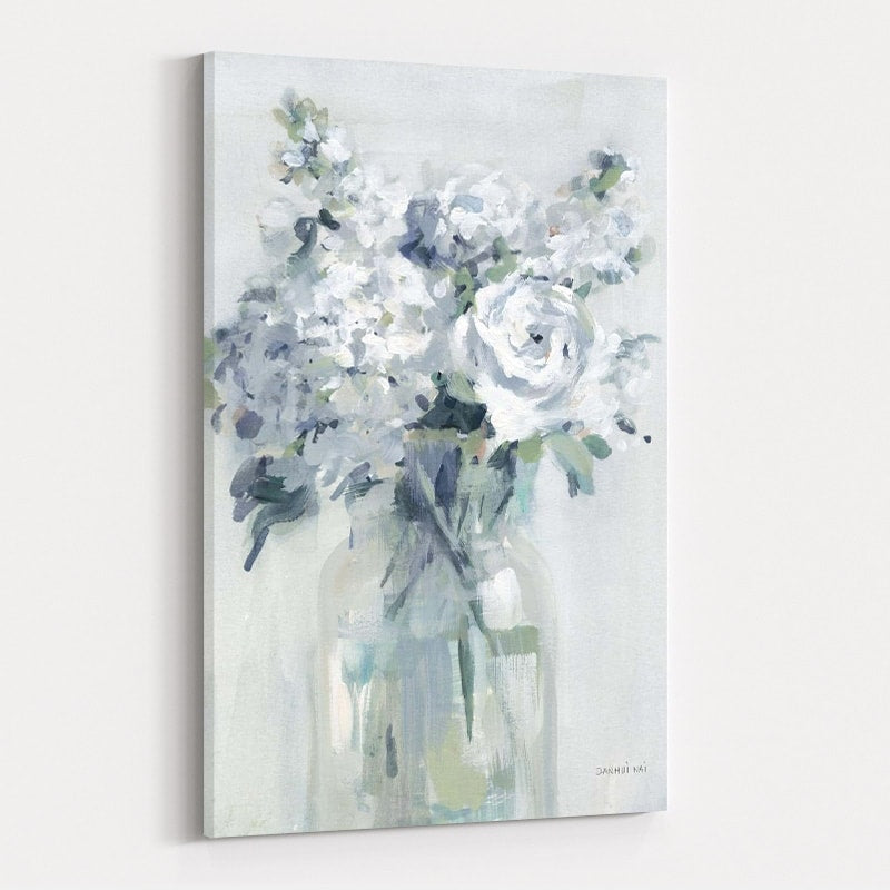 Shades Of White Bouquet Neutral by Danhui Nai wall art