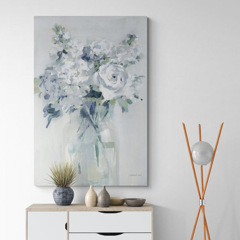 Shades Of White Bouquet Neutral by Danhui Nai wall art from Glam Wall Art