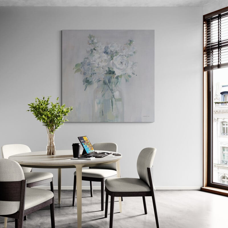 Shades Of White Bouquet by Danhui Nai wall art from Glam Wall Art