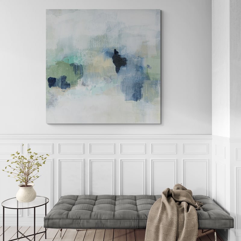 Shifting 2 by Nina Blue wall art in a living room