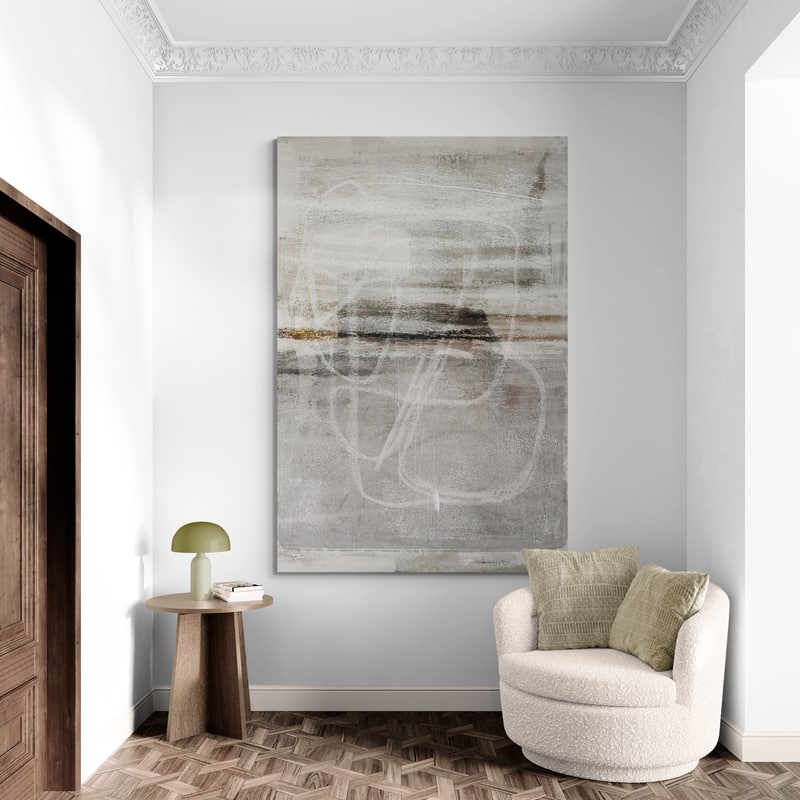 Simple Silence 1 by Nina Blue wall art in a living room