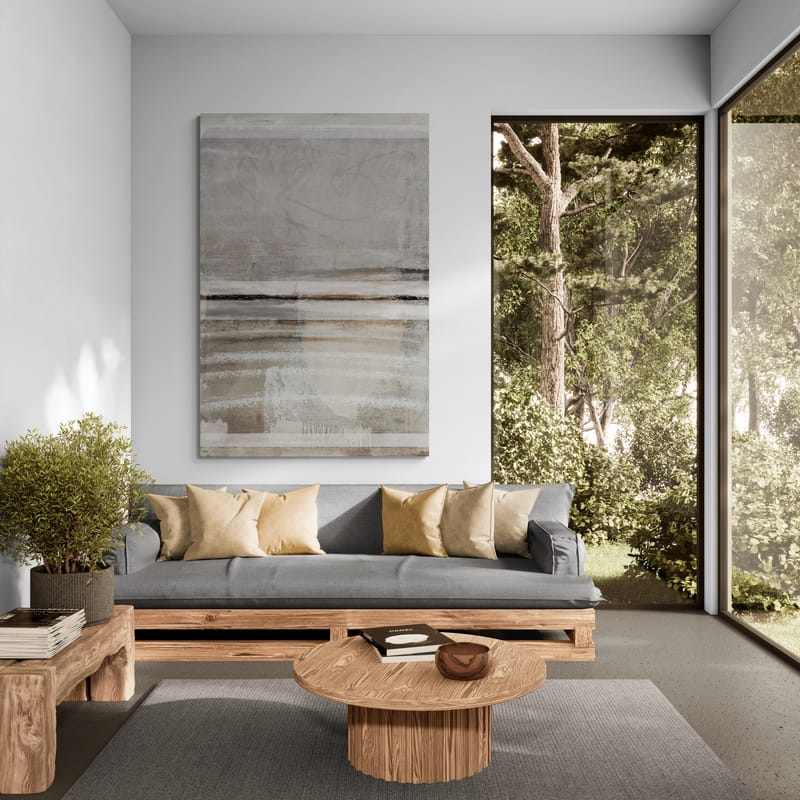 Simple Silence 2 by Nina Blue wall art in a living room